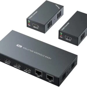 HDMI Extender Splitter 1X2 1080P@60Hz over Cat 5E/6/7 Ethernet Cable 50M (165Ft)
