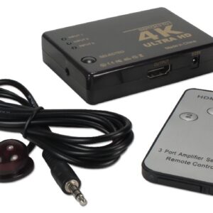 QVS 3x1 3Port HDMI 4K HDTV/HDCP Compact Switcher with IR Remote